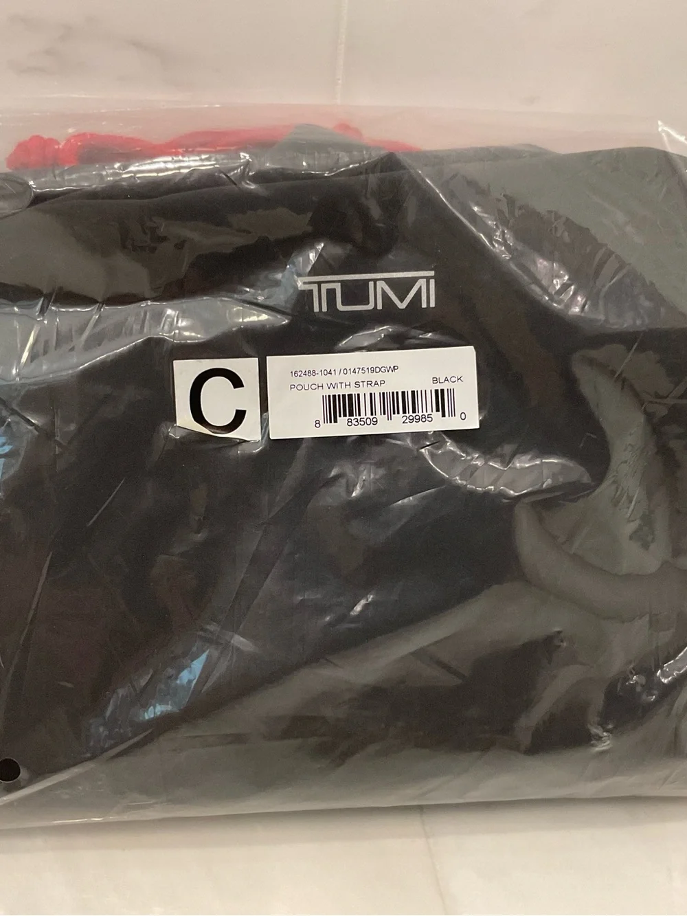 NEW TUMI 8.75” Ballistic Nylon Zippered Pouch with Strap Cosmetic Bag - BLACK
